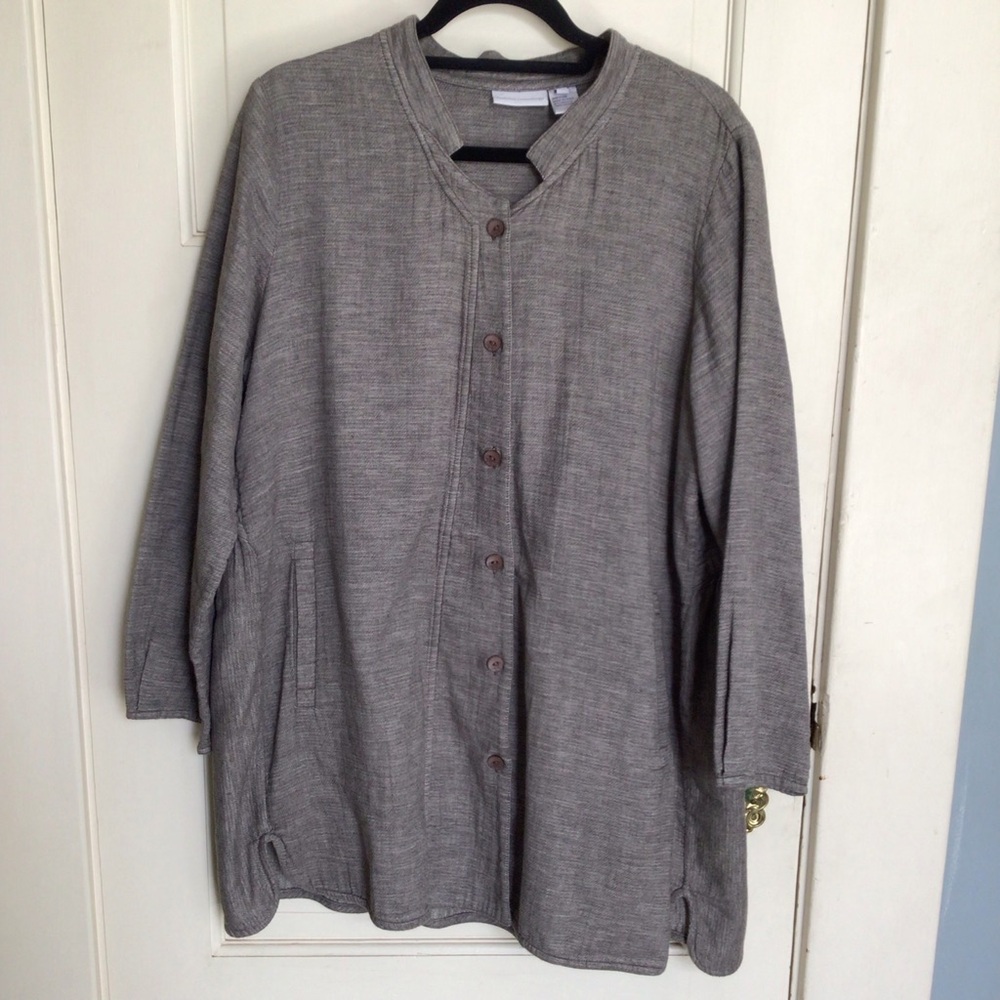 Soft Surroundings Gray Tunic Jacket